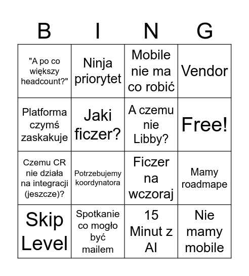 SK MP Bingo Card