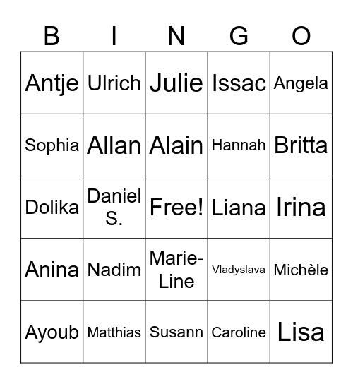 Feedback Bingo Card