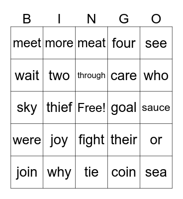 Second grade review! Bingo Card