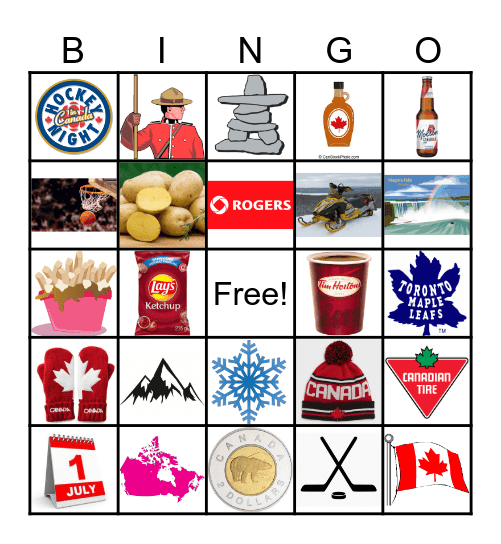 Canada Day Bingo Card