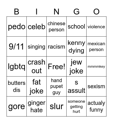 south park BINGO Card