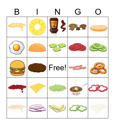 Hamburger Bingo Card