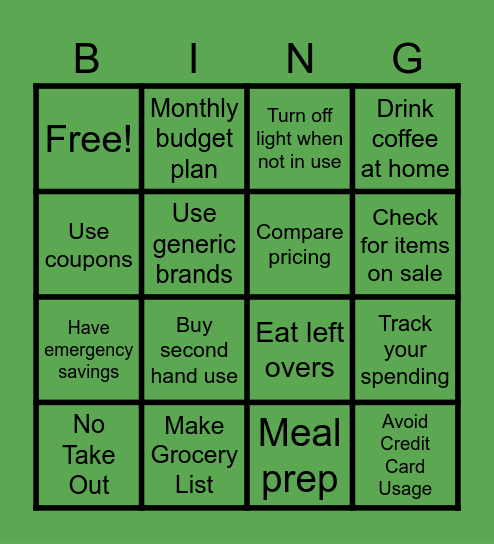 Ways To Save Bingo Card