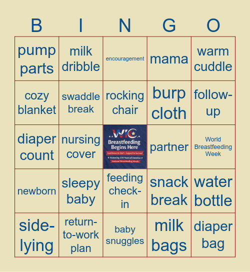 BREASTFEEDING Bingo Card