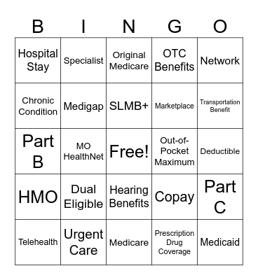 Healthcare 101 Bingo Card