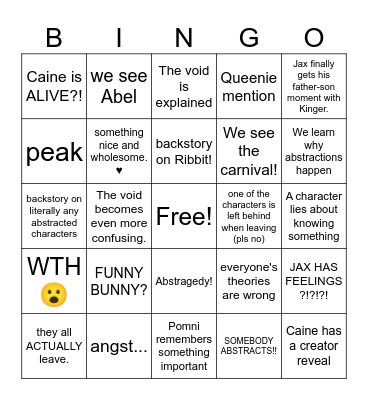 TADC EPISODE NINE BINGO Card