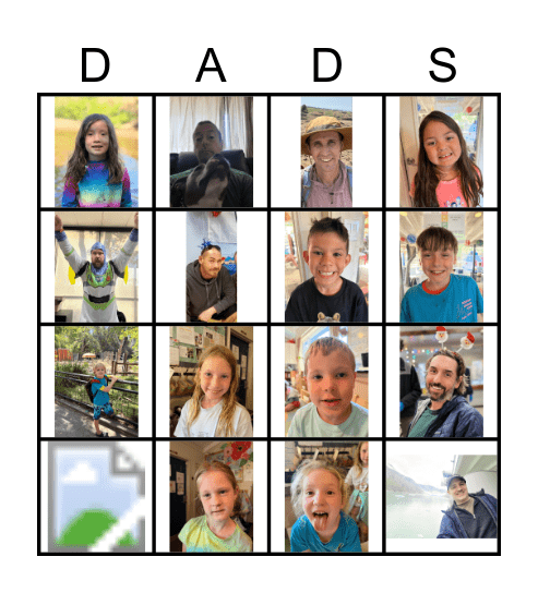 Dad’s Bingo Card