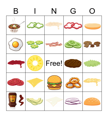 Hamburger Bingo Card