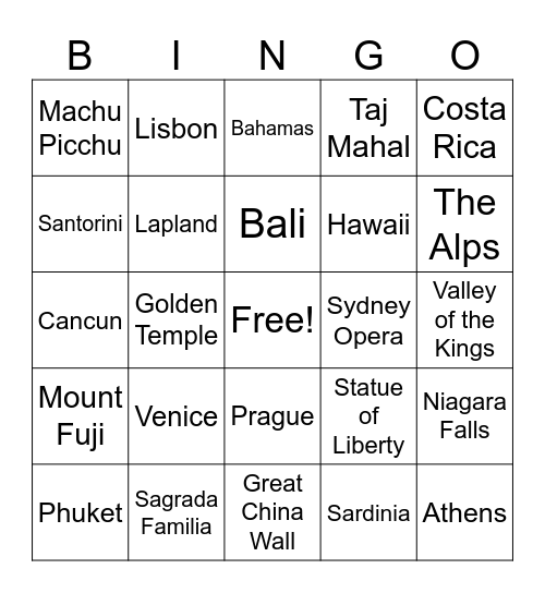 Holiday Bingo Card