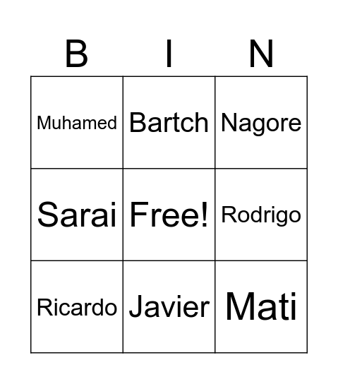Grupo Tristán Bingo Card