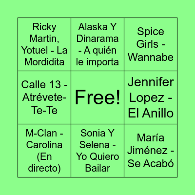 BINGO MUSICAL! Bingo Card