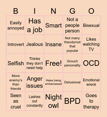 Ren Kinnie bingo! Bingo Card