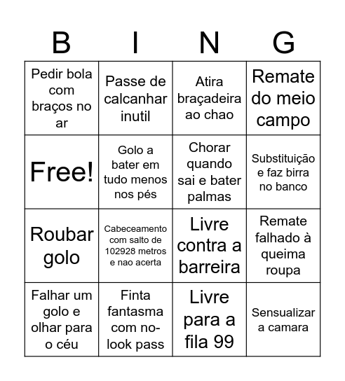 Bingo do Ronaldo Bingo Card