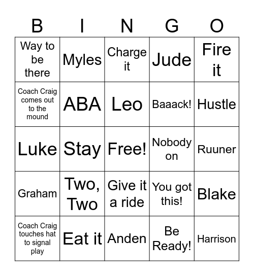 Coachisms: Father's Day Edition Bingo Card