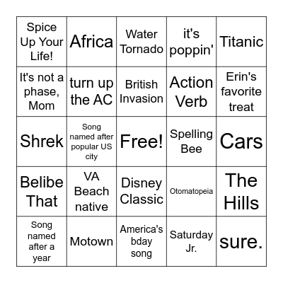 #tbt Bingo Card