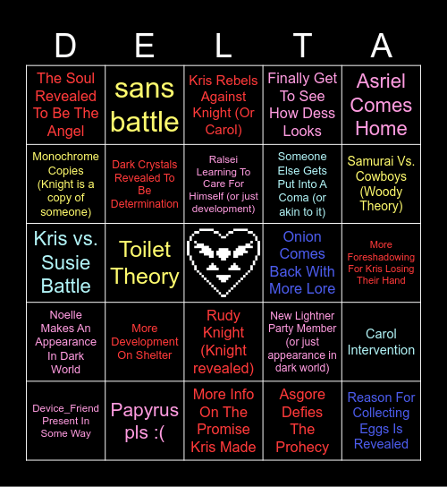 SomeHih's Deltarune Ch. 5 Bingo Card Bingo Card