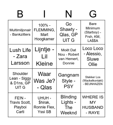 Party Bingo Card