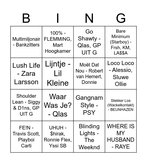 Party Bingo Card