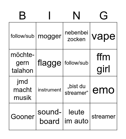 ome bingo Card
