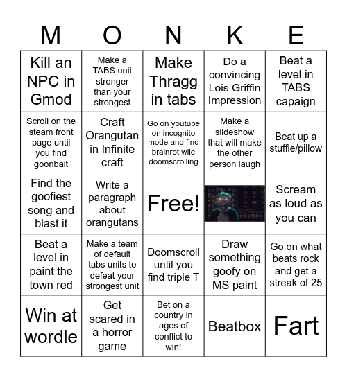 Goofy ahh bingo Card
