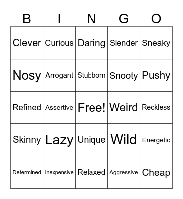 Foundations English 5-7: Connotation Review Bingo Card