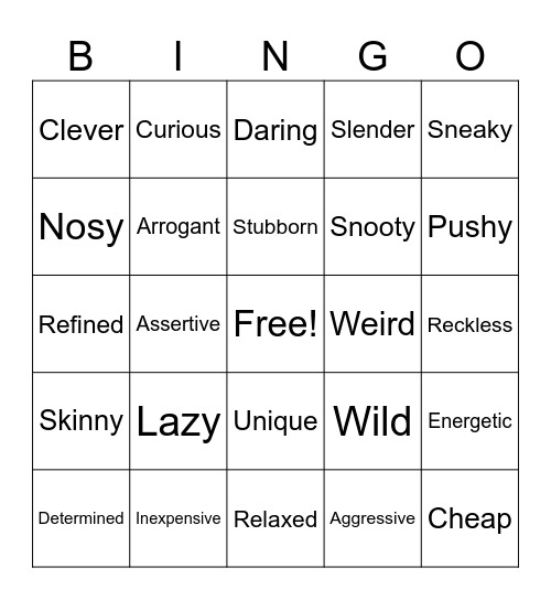 Foundations English 5-7: Connotation Review Bingo Card