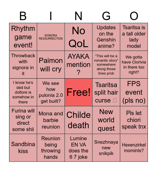 SIX SEVEN LIVESTREAM Bingo Card