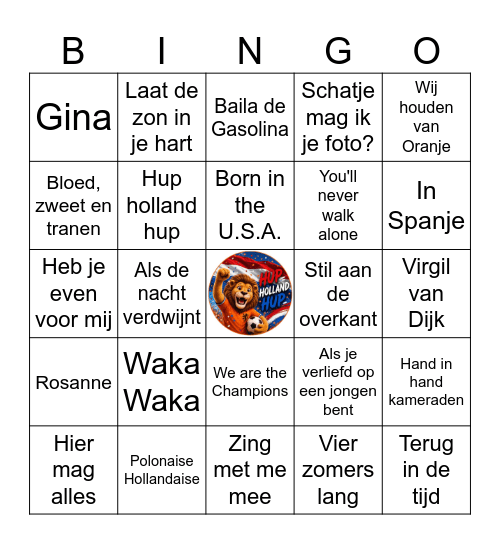Bingo Daniel WK versie juni 2026 Bingo Card
