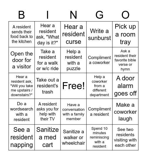 Rose Garden Bingo Card