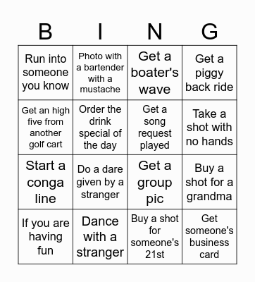 Put-In-Bay Bingo Card