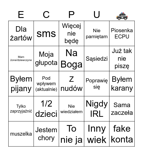 ECPU POLSKA ŁOWCY PEDOFILI Bingo Card