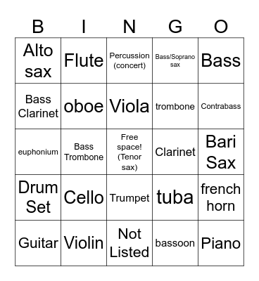 VGM Tabling Bingo Card