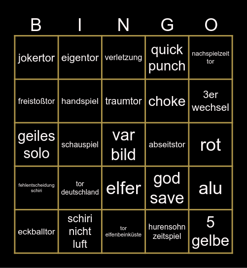 deutschland-elfenbeinküste Bingo Card