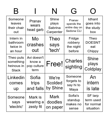 Sedona Bingo Card