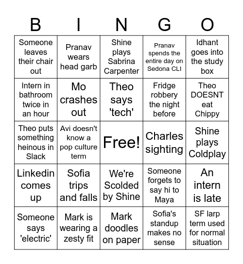 Sedona Bingo Card