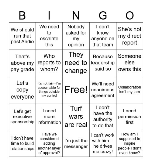 Compliance Bingo Card