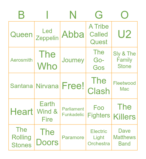 Groups Bingo Card