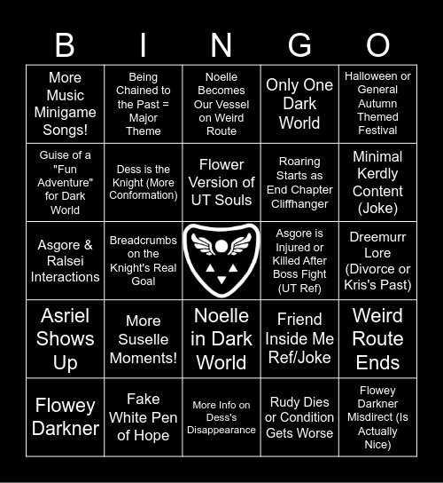 Deltarune Chapter 5 Bingo Card
