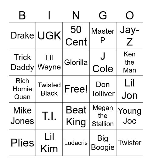 2000's Bingo Card