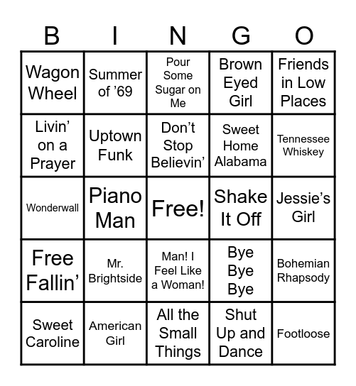 ALL TIME BANGERS Bingo Card