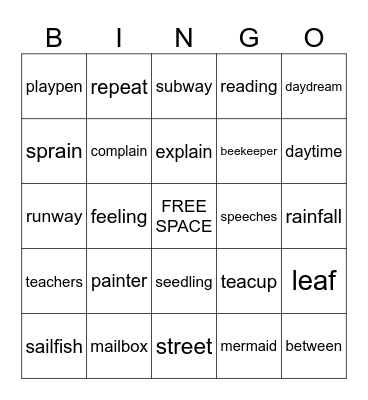 Lucy's Vowel Teams! Bingo Card