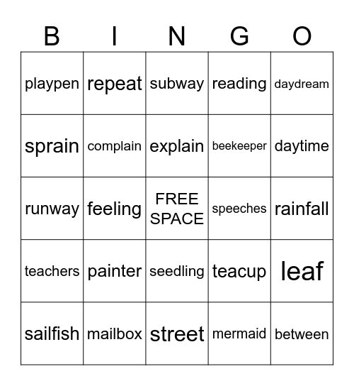 Lucy's Vowel Teams! Bingo Card