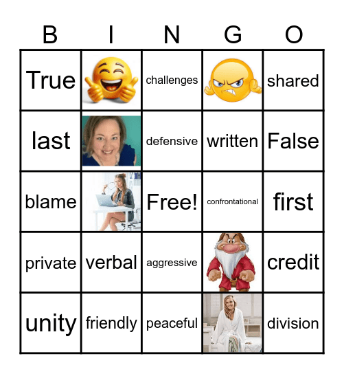 Inclusive Language Bingo Card