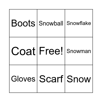 Winter Bingo Card