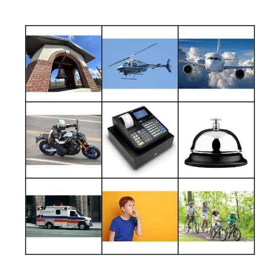 Around town sounds Bingo Card
