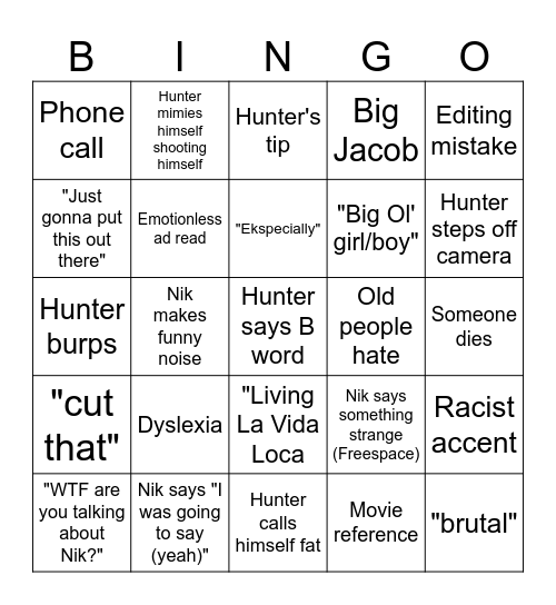 Meaty Bingo Card