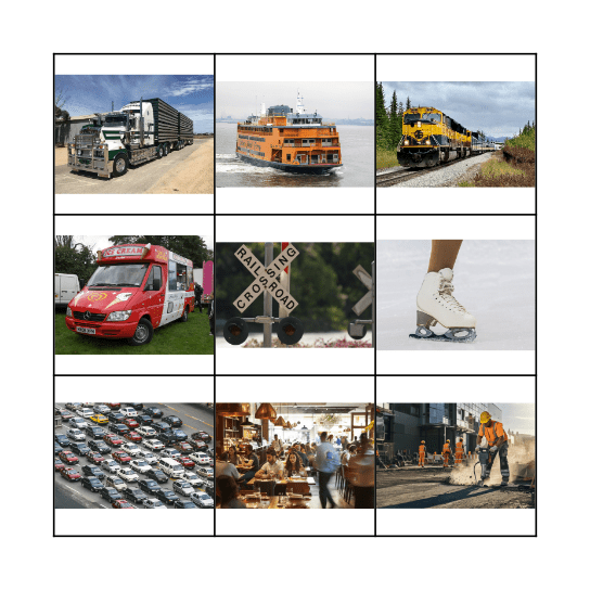 Around town sounds Bingo Card