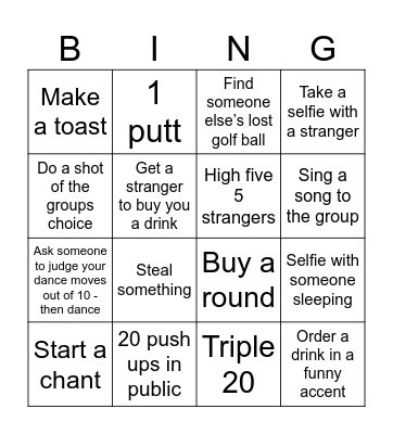 Jordan’s Bingo Card Bingo Card