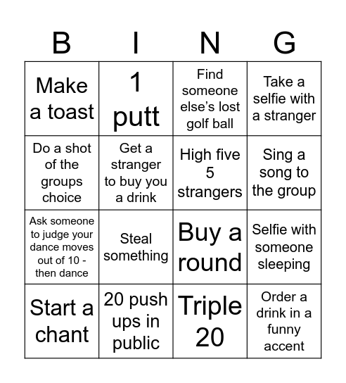 Jordan’s Bingo Card Bingo Card