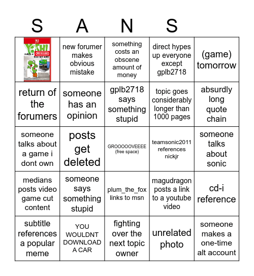 scratch nintendo topic bingo Card